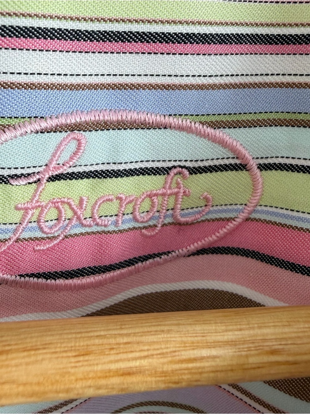 Foxcroft Multicolor Retro Pastel Striped Dress Shirt - Picture 5 of 14